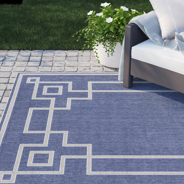 Sol 72 Outdoor™ Amherst Tea/White/Blue Indoor/Outdoor Rug & Reviews